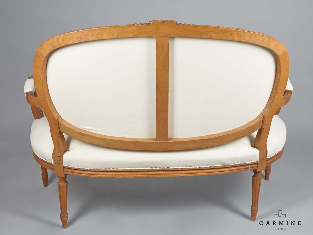 Sitzgruppe, Louis XVI - Sofa und zwei Armlehnsessel, Frankreich, u, 1880