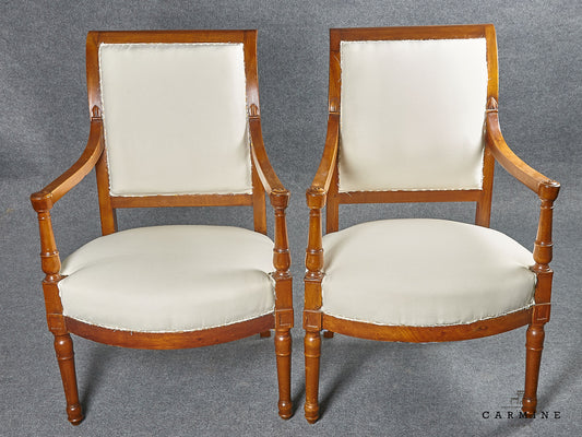 1 pair of Biedermeier armchairs around 1850